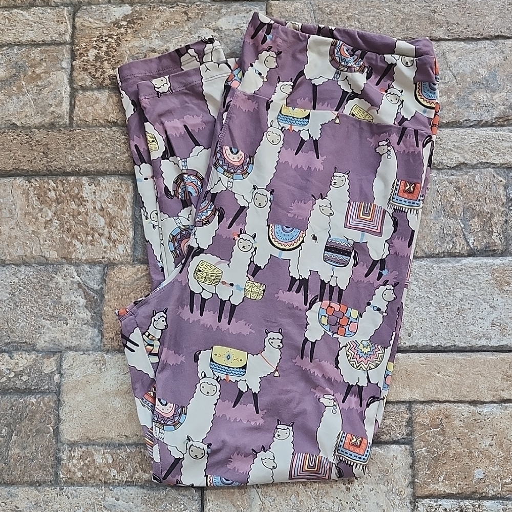 Purple Llama Print Leggings
